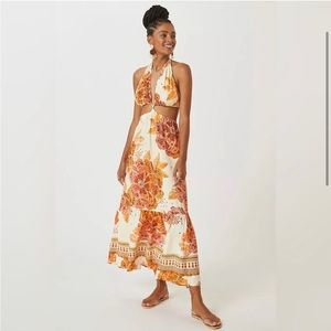NWT Farm Rio X Anthropologie cut out maxi dress
